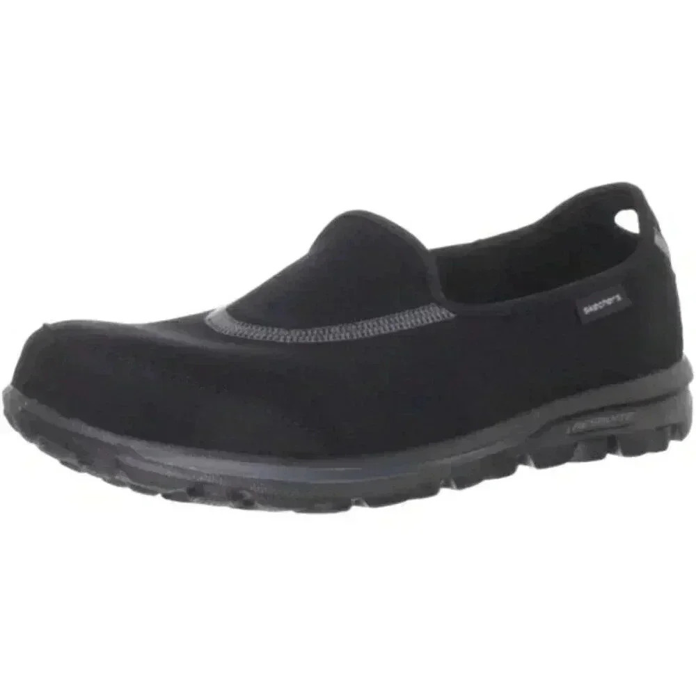 Skechers Go Walk-Glitz Walking Shoe - Black Slip-On  Size 7.5